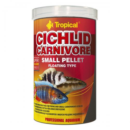 Сухий корм для акваріумних риб Tropical в гранулах «Cichlid Carnivore Small Pellet» 1 л (для м'ясоїдних цихлід)