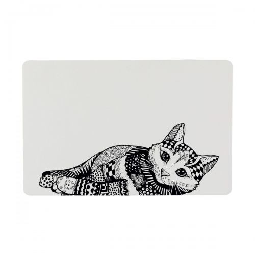 Килимок під миску Trixie «Zentangle» 44 см / 28 см (сірий)