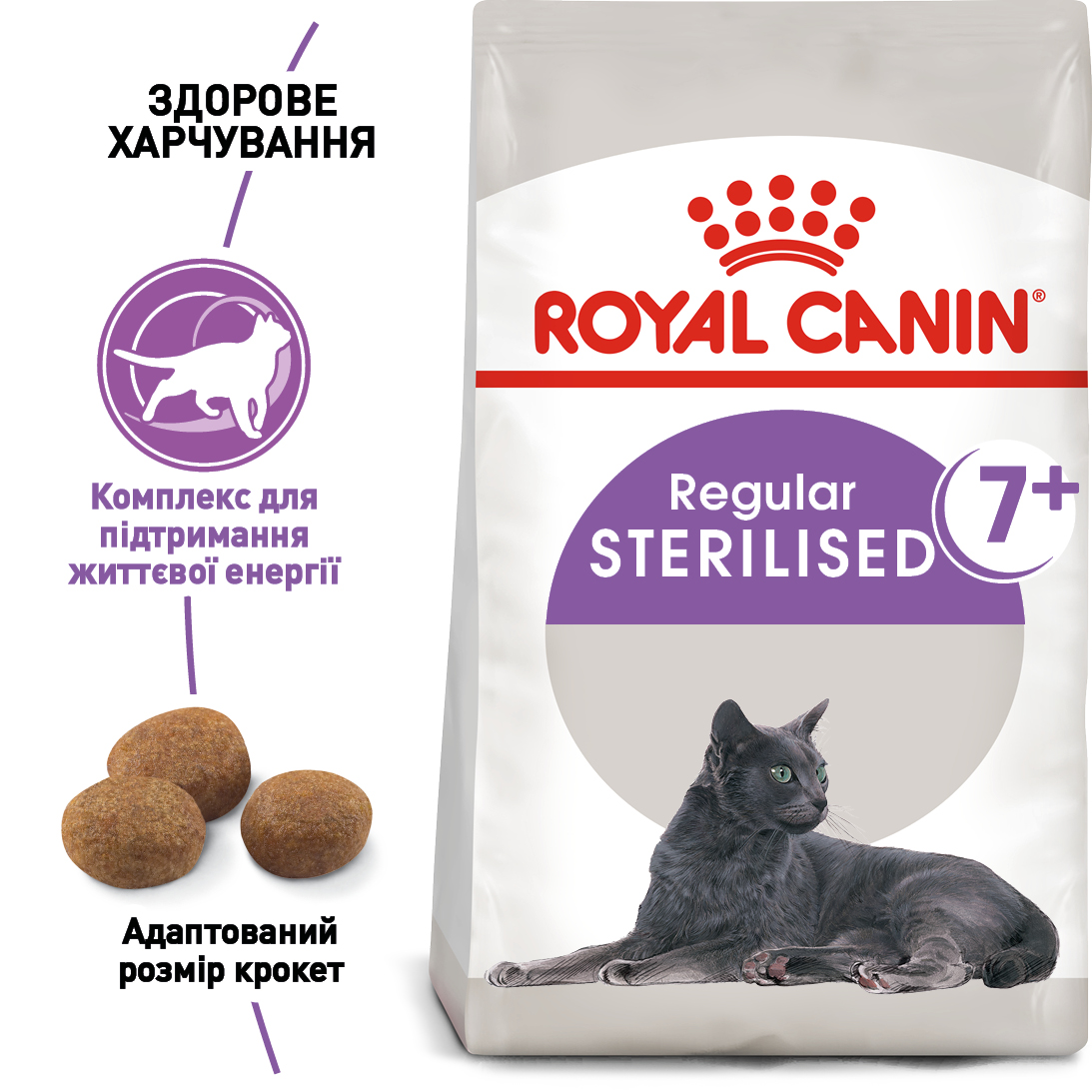 Корм для дорослих стерилізованих котів ROYAL CANIN STERILISED 7+ 1.5 кг
