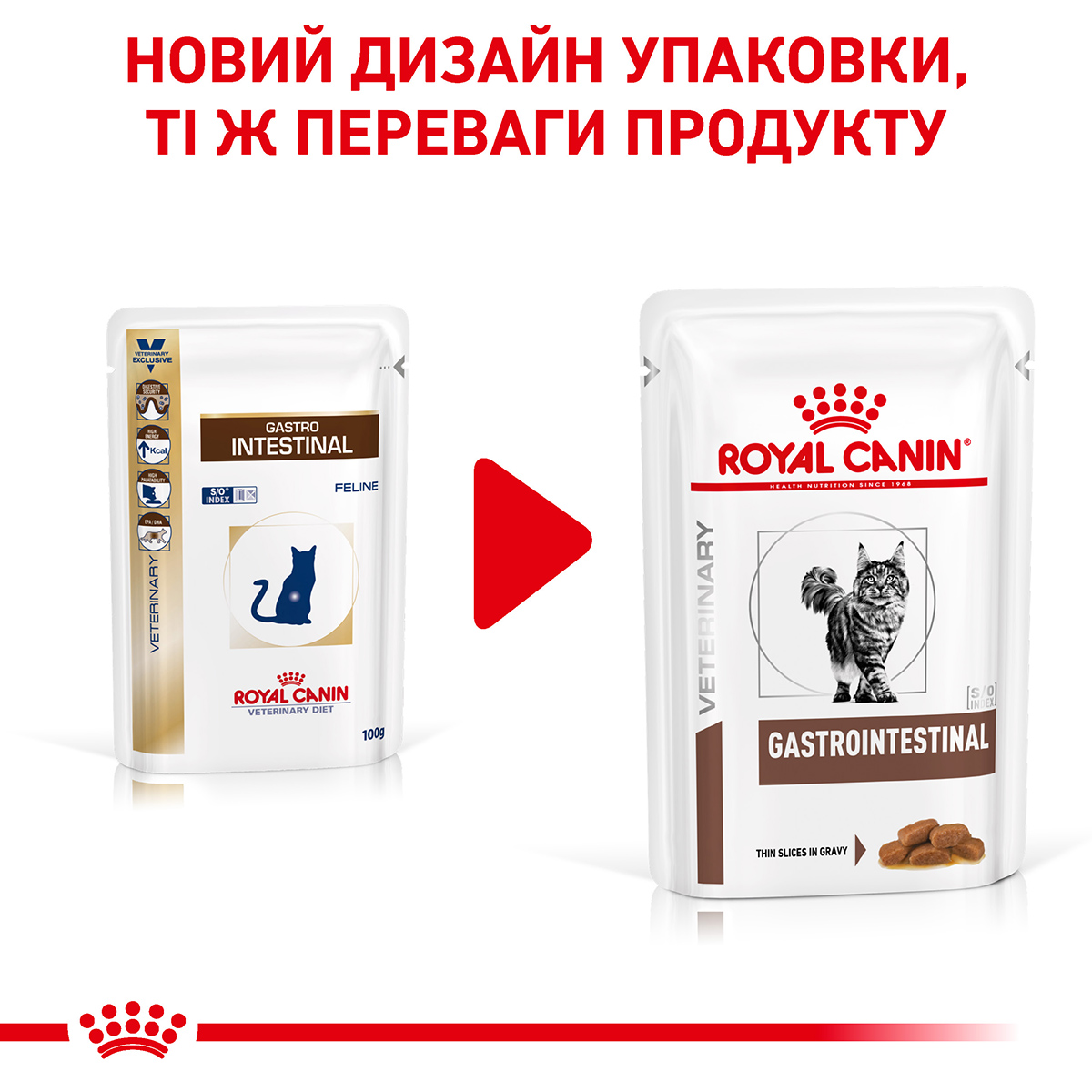 Вологий корм для дорослих котів ROYAL CANIN GASTRO-INTESTINAL CAT Pouches 85г - Зображення 4