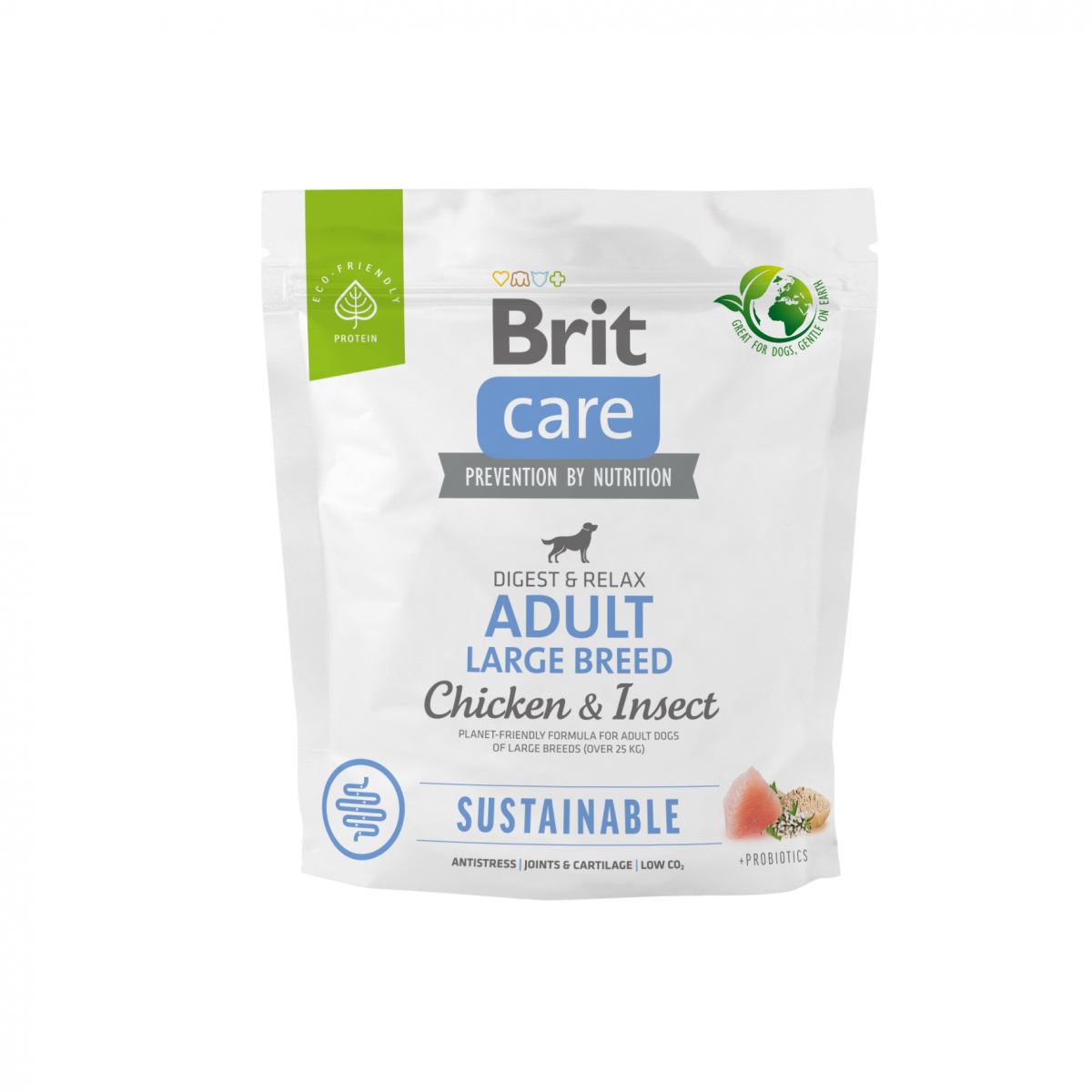 Корм для собак великих порід Brit Care Dog Sustainable Adult Large Breed з куркою та комахами, 1 кг - Зображення 2